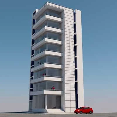 Edificio del portafolio comercial de José Arenas Arquitecto